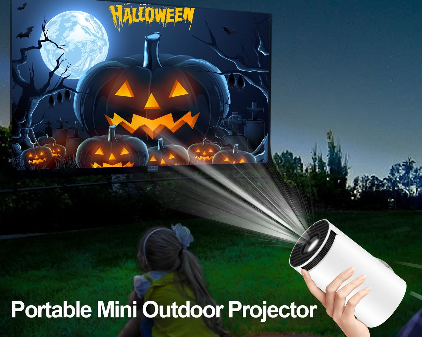 Mini Videoprojecteur 4K Supportée, Mini Projecteur 5G Wifi 6 BT 5.4 720P Full HD Native, Videoprojecteur Portable Correction Trapézoïdale Horizontale Automatique Rotatif À 180°
